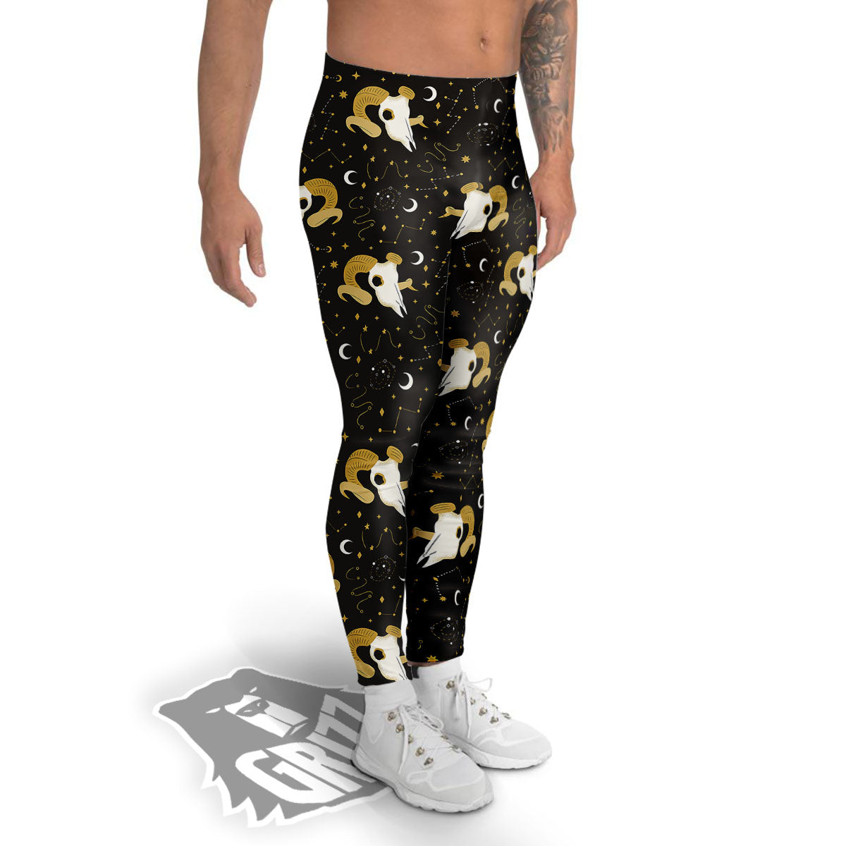 Constellation Aries Print Men's Leggings-grizzshop