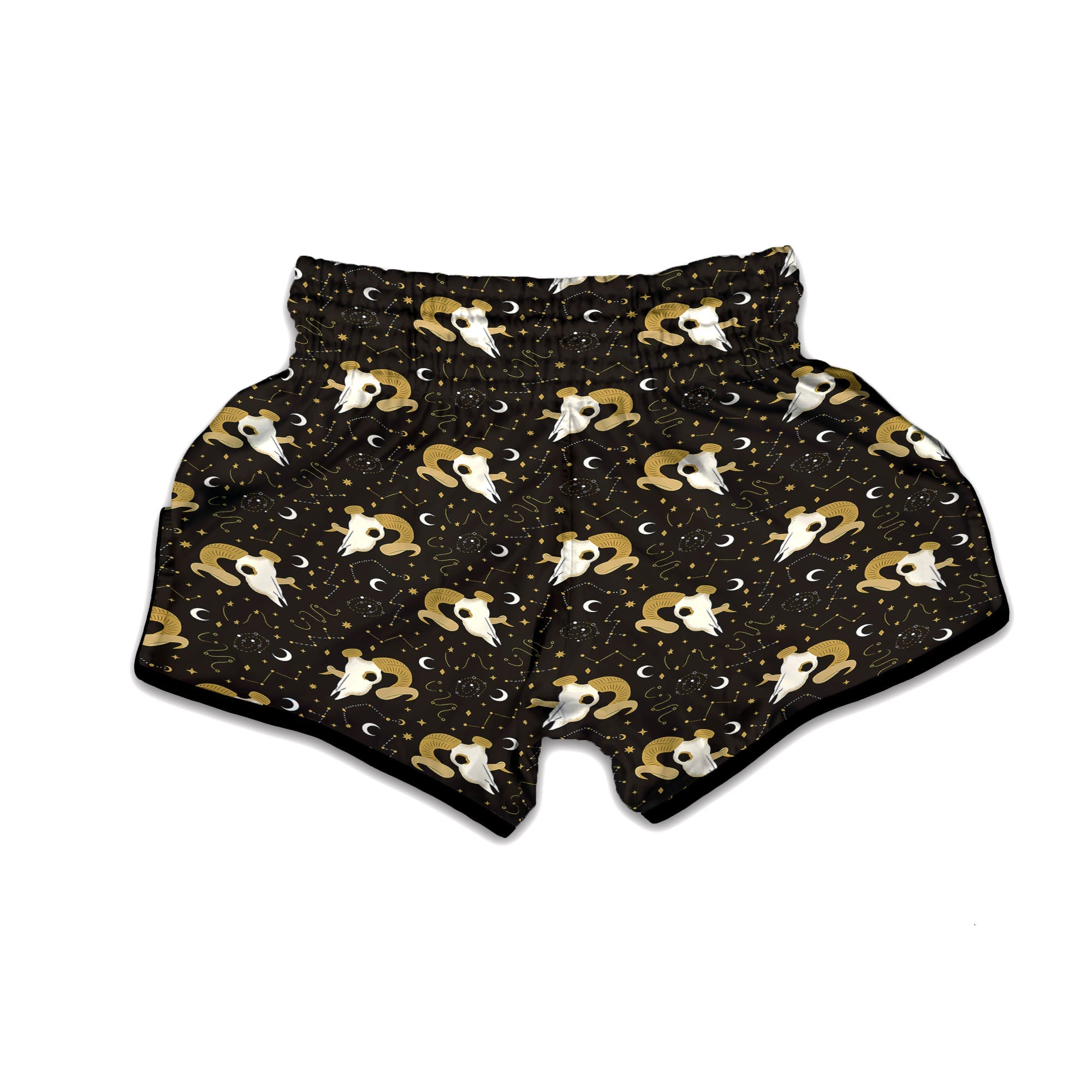 Constellation Aries Print Muay Thai Boxing Shorts-grizzshop