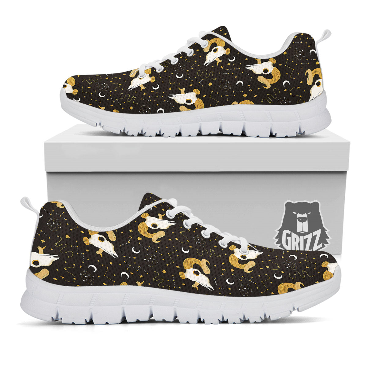 Constellation Aries Print White Sneaker-grizzshop