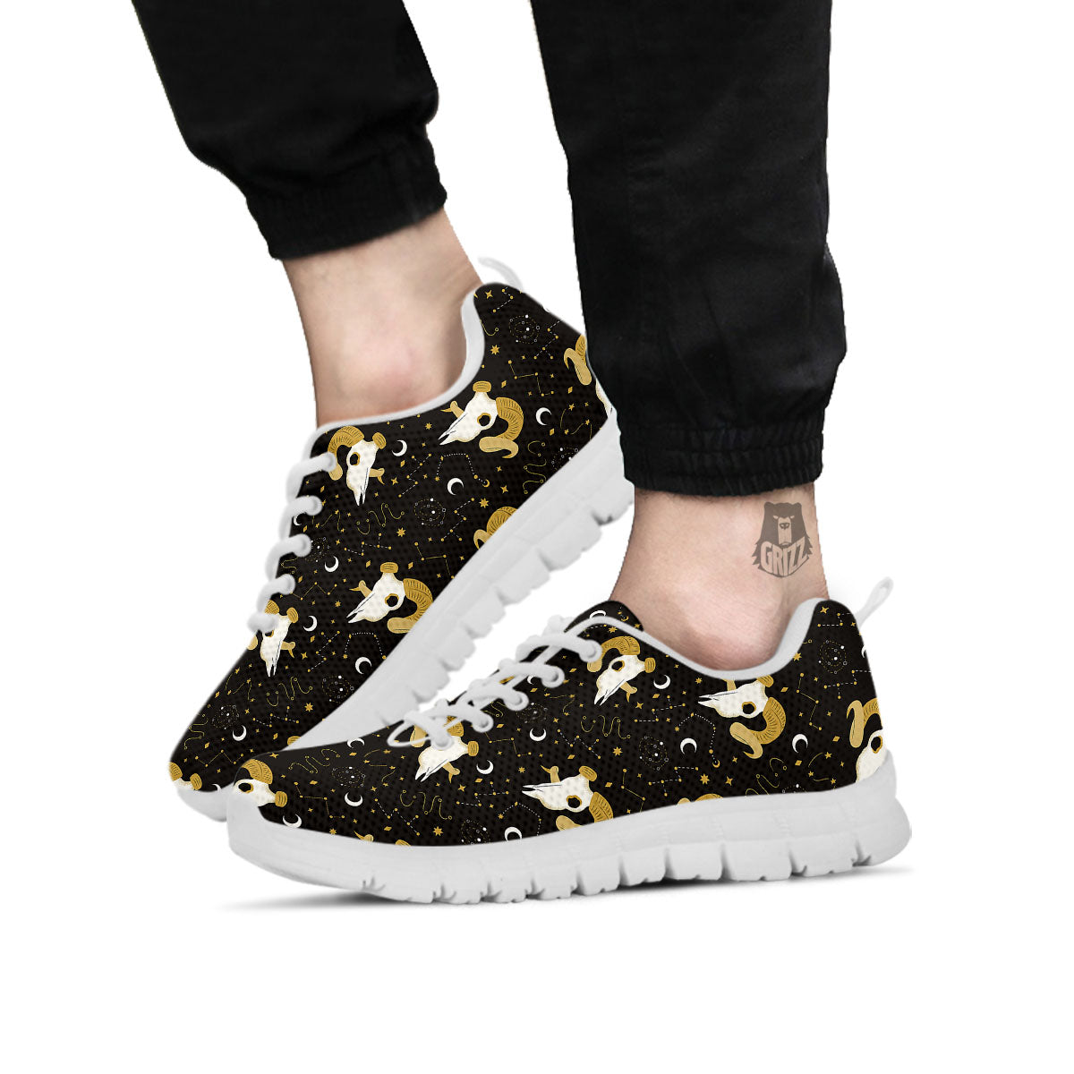 Constellation Aries Print White Sneaker-grizzshop