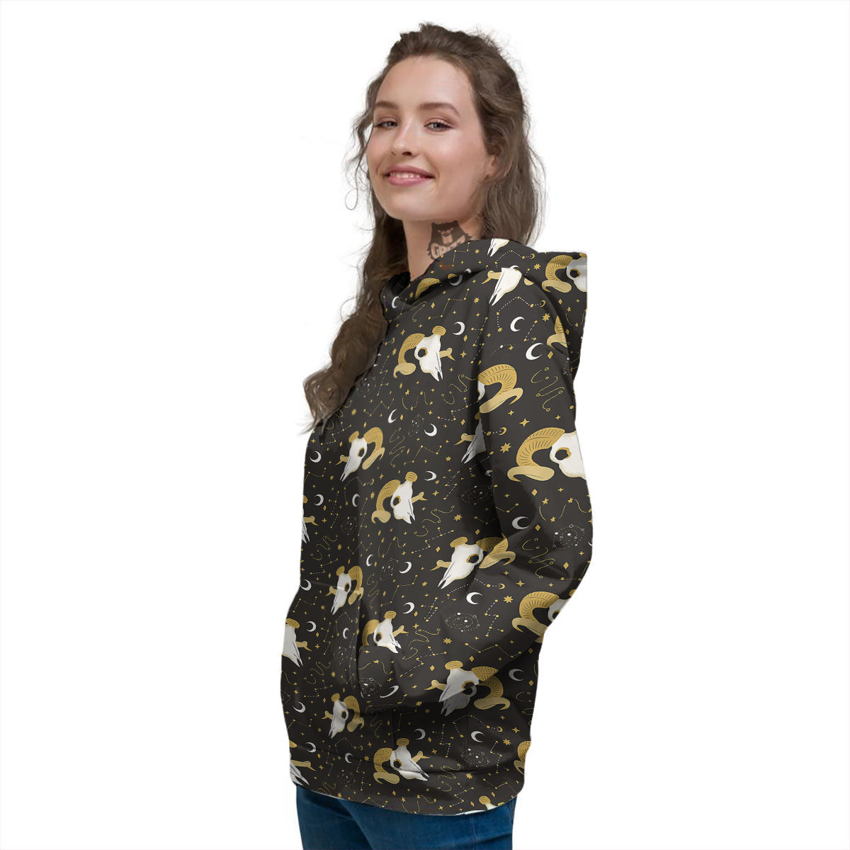 Constellation Aries Print Women's Hoodie-grizzshop