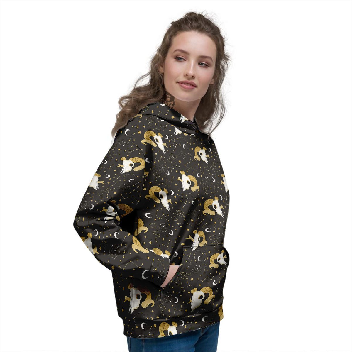 Constellation Aries Print Women's Hoodie-grizzshop