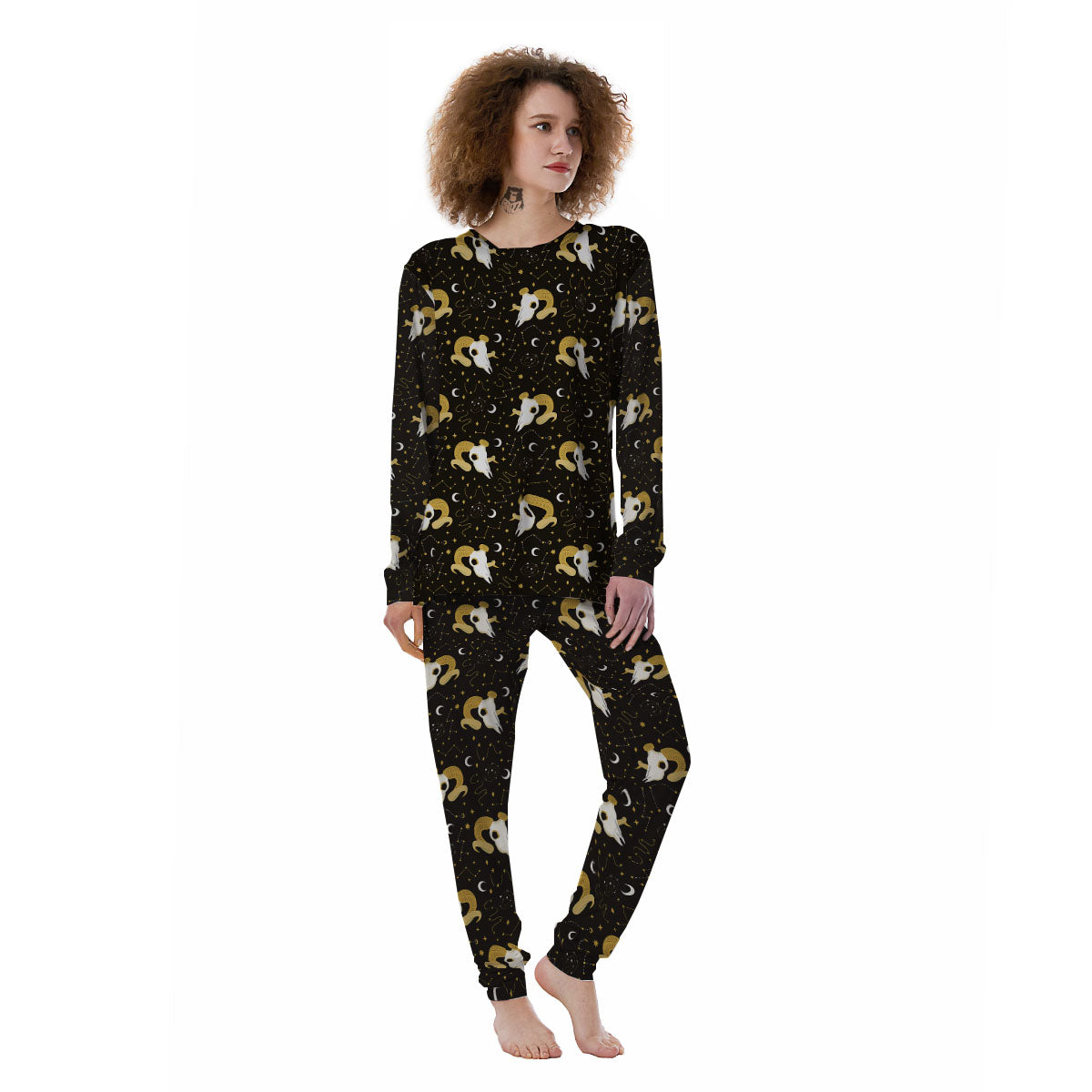 Constellation Aries Print Women's Pajamas-grizzshop
