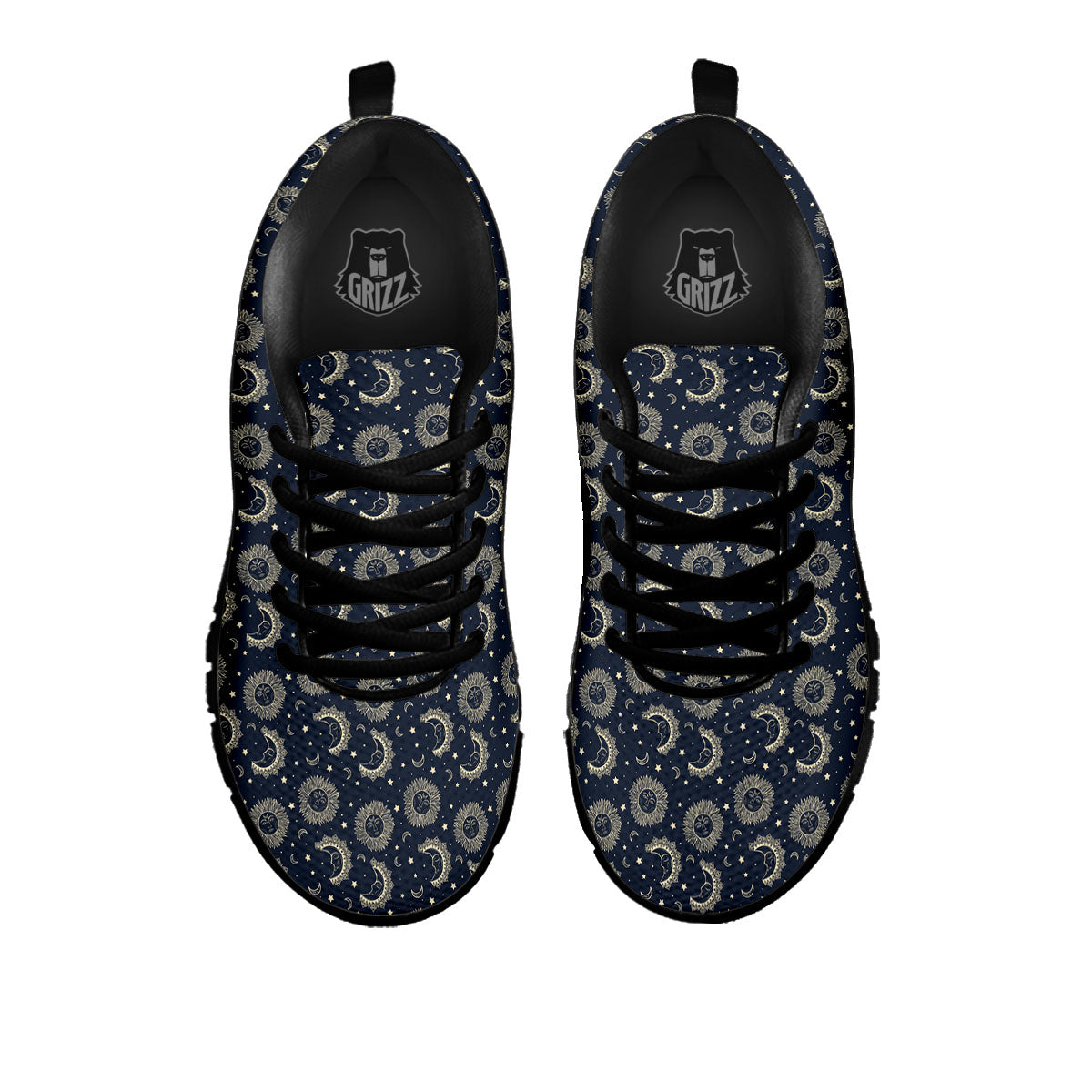 Constellation Bohemian Print Pattern Black Sneaker-grizzshop