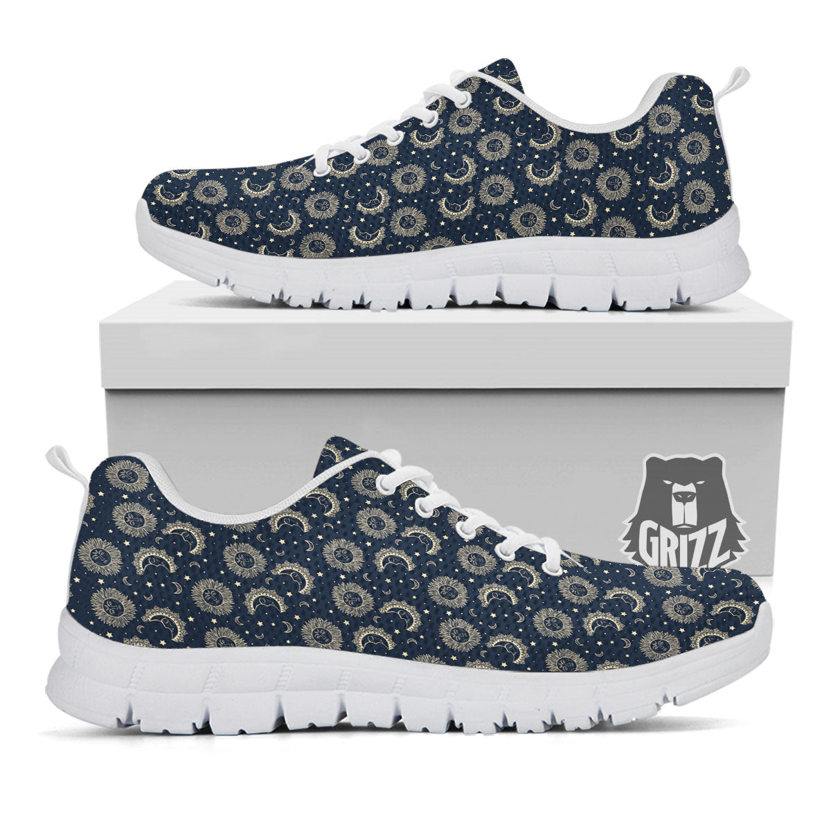 Constellation Bohemian Print Pattern White Sneaker-grizzshop