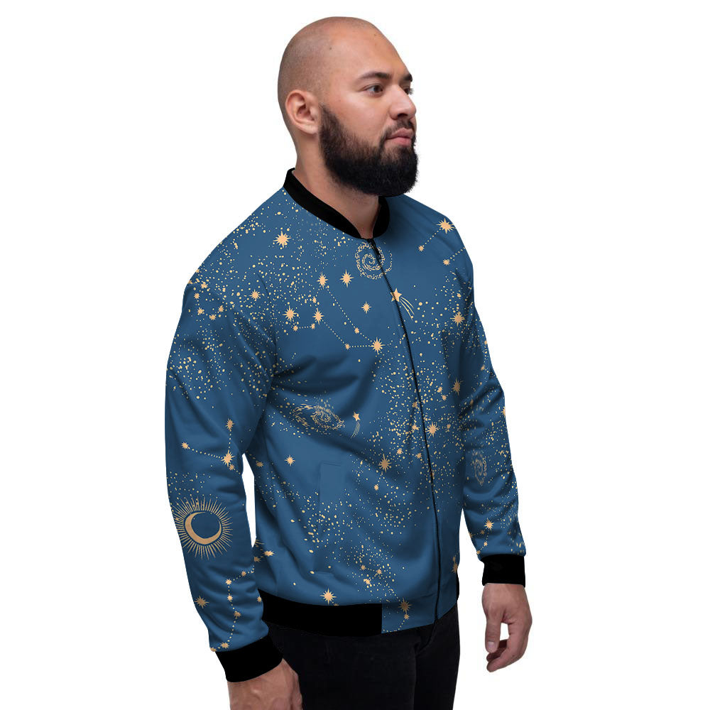 Constellation Cosmic Print Pattern Men's Bomber Jacket-grizzshop