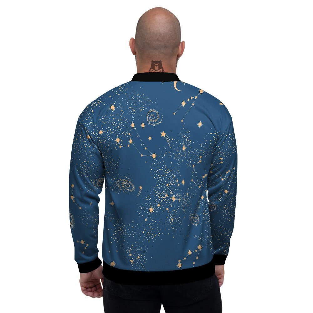 Constellation Cosmic Print Pattern Men's Bomber Jacket-grizzshop