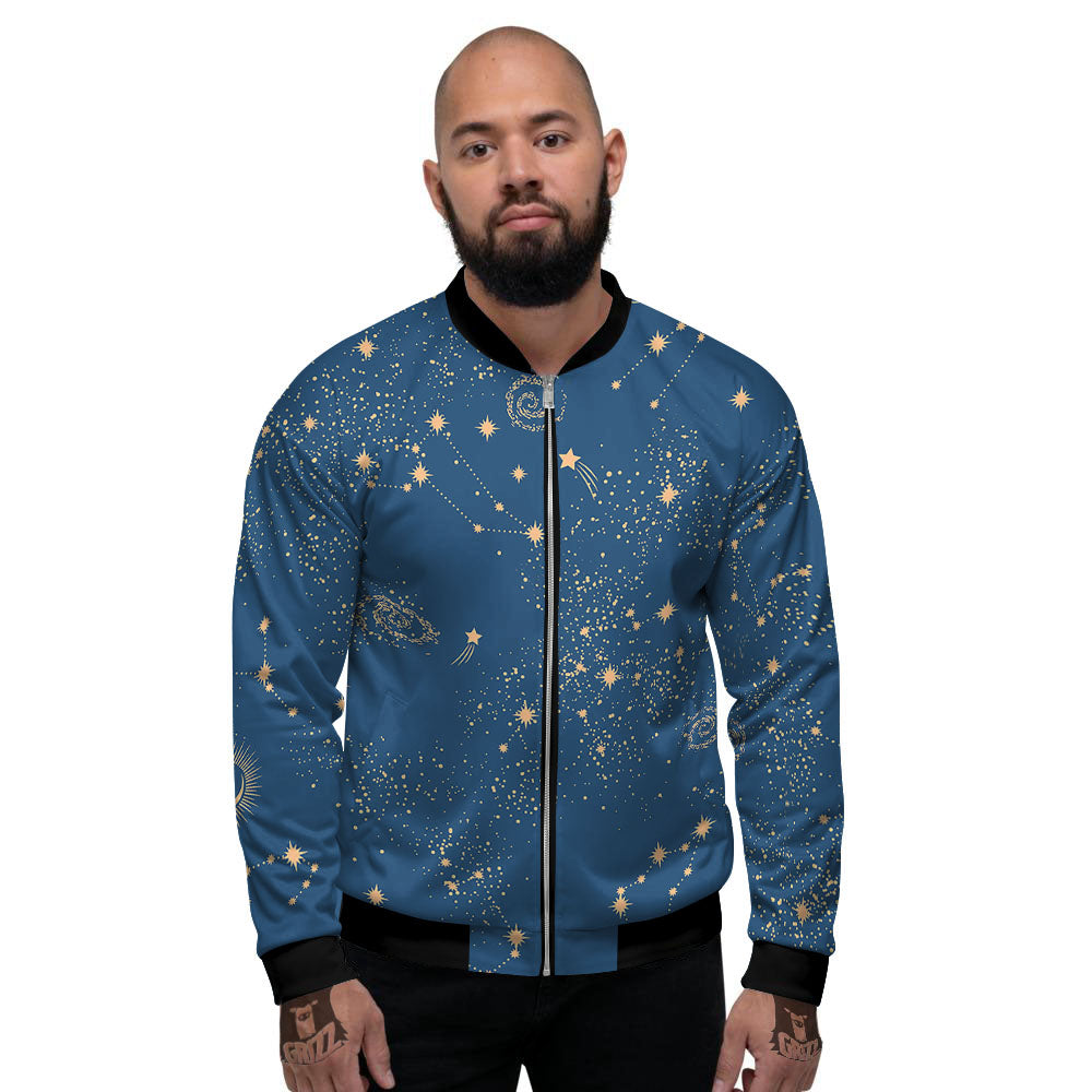 Constellation Cosmic Print Pattern Men's Bomber Jacket-grizzshop