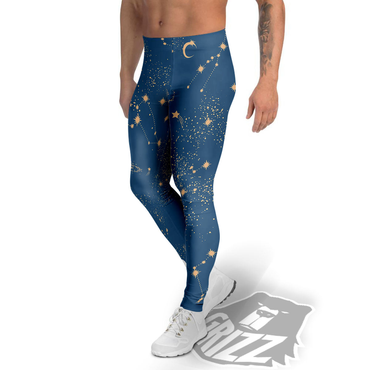 Constellation Cosmic Print Pattern Men's Leggings-grizzshop