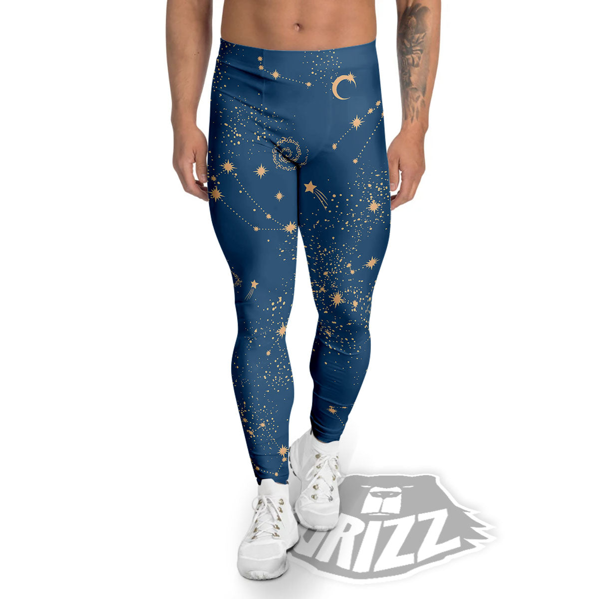 Constellation Cosmic Print Pattern Men's Leggings-grizzshop