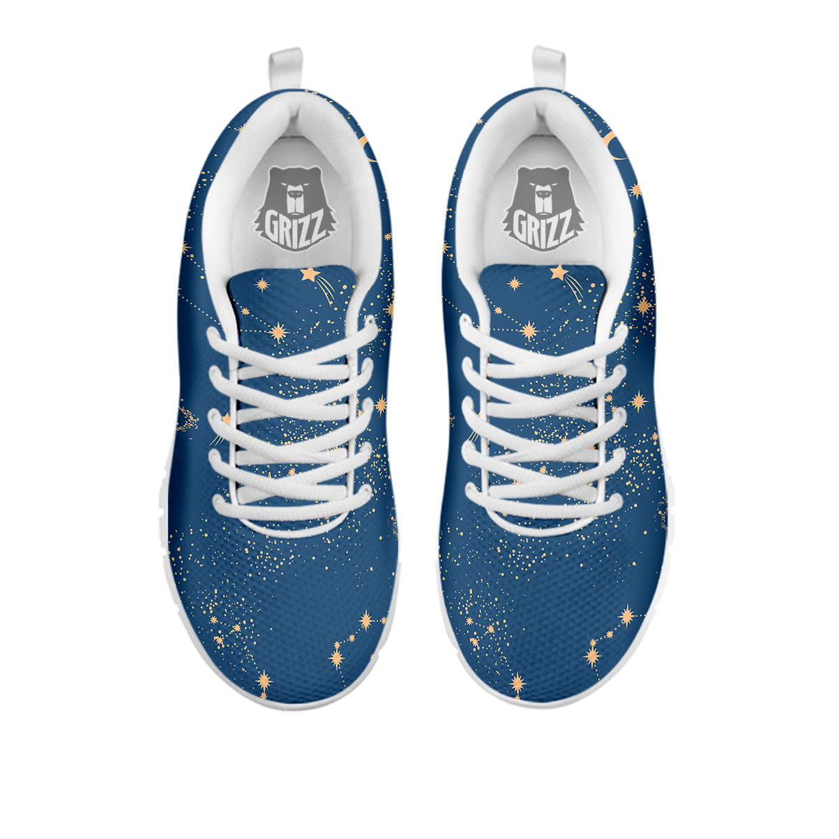 Constellation Cosmic Print Pattern White Sneaker-grizzshop
