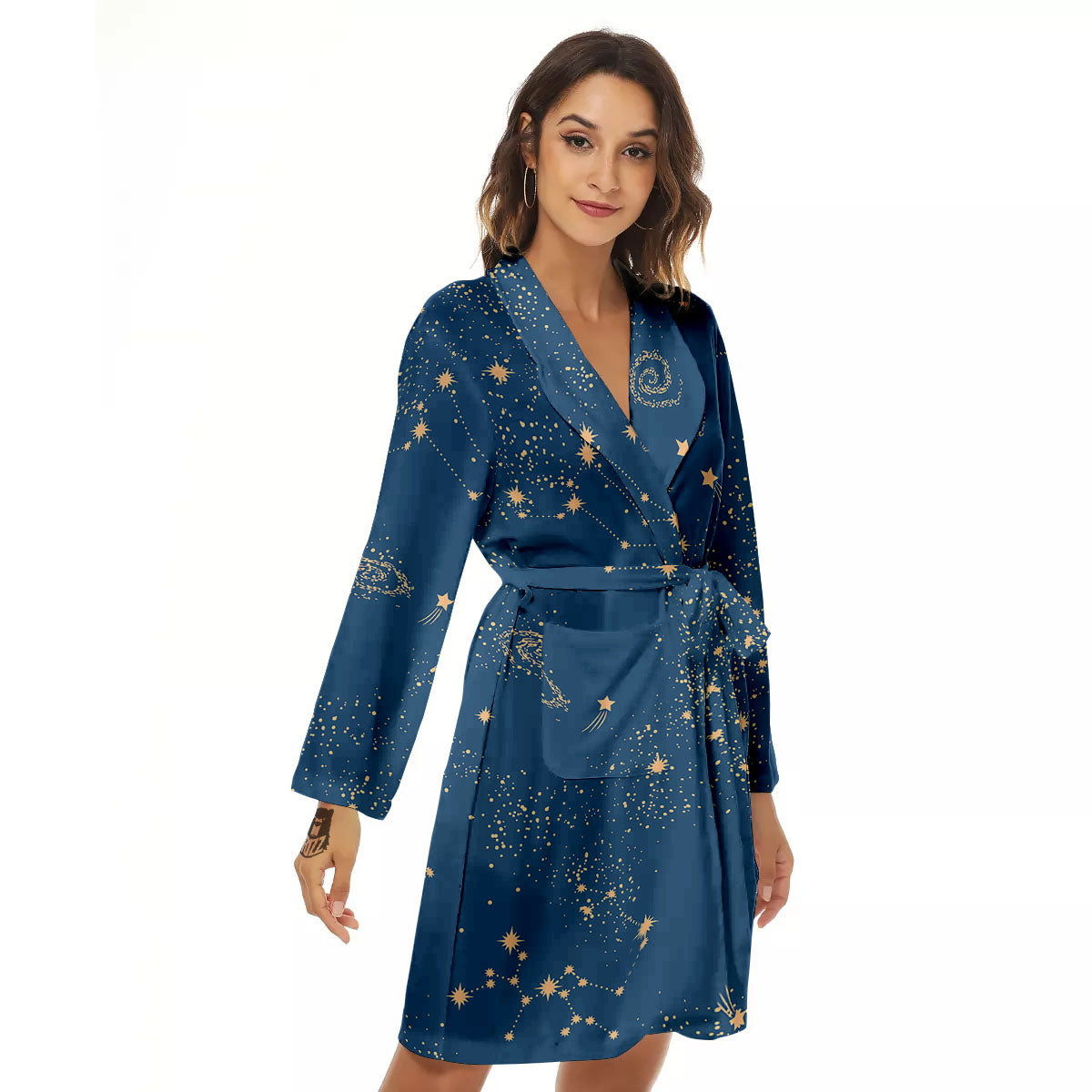 Constellation Cosmic Print Pattern Women's Robe-grizzshop