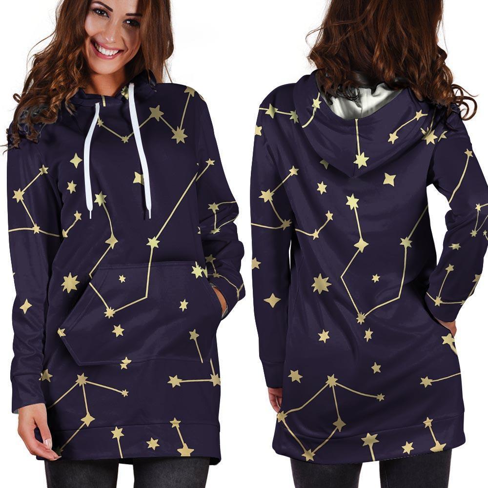 Constellation Galaxy Space Hoodie Dress-grizzshop