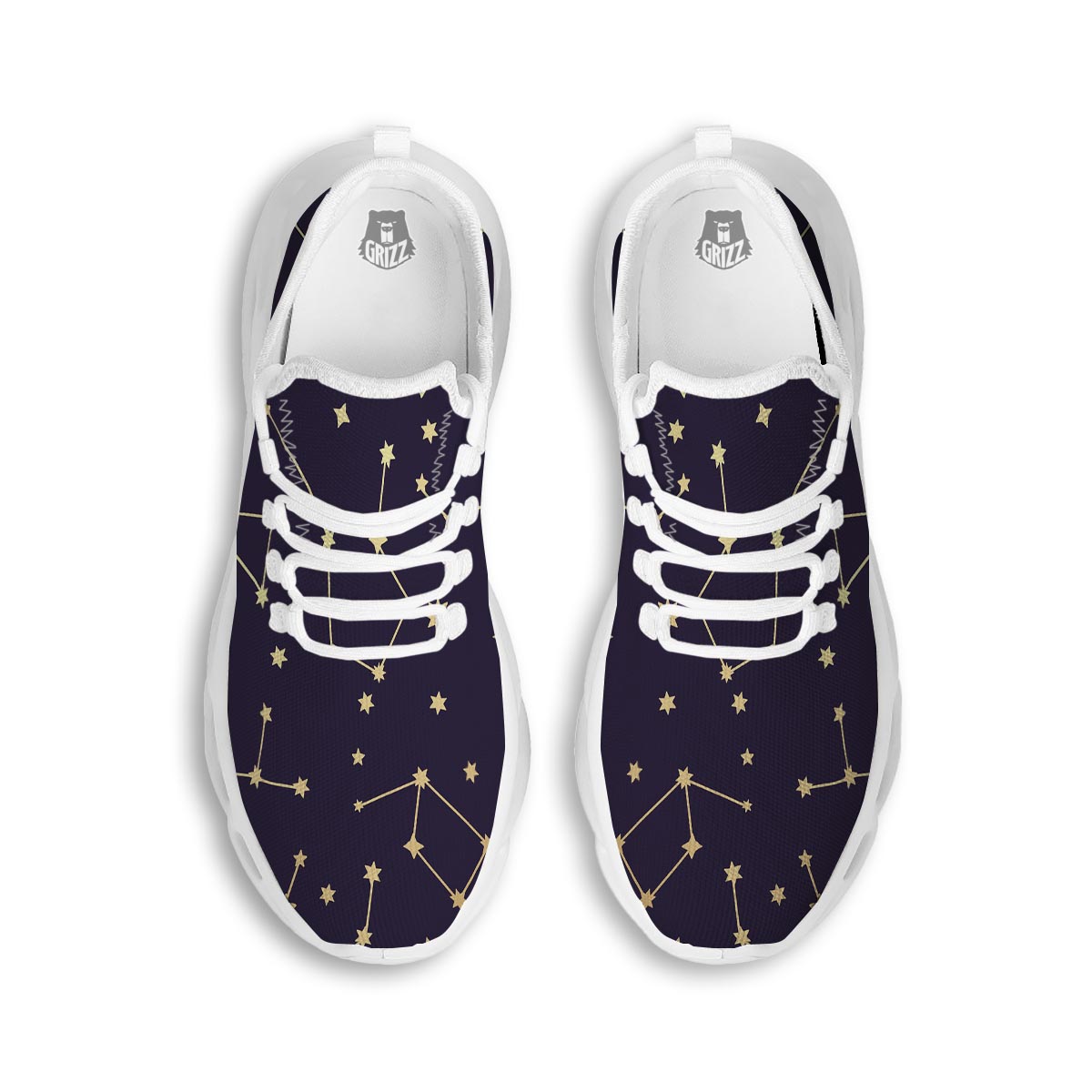 Constellation Galaxy Space White Running Shoes-grizzshop