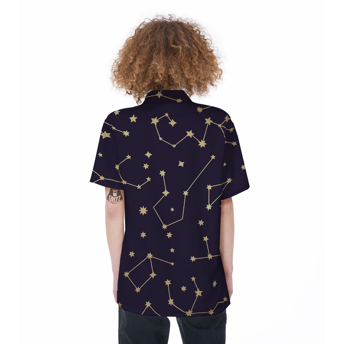 Constellation Galaxy Space Women's Short Sleeve Shirts-grizzshop