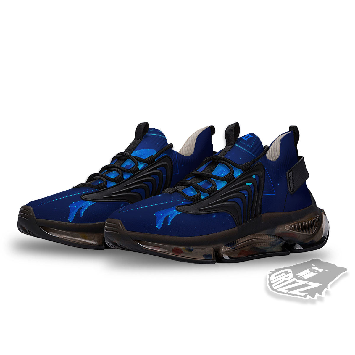 Constellation Gemini Print Black Gym Shoes-grizzshop