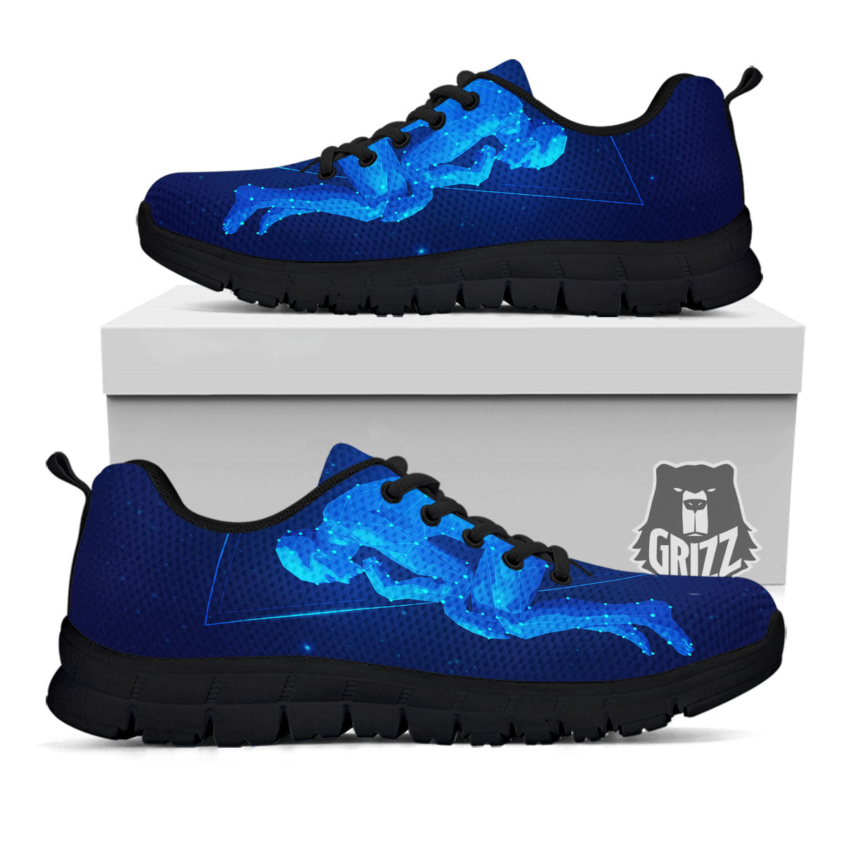 Constellation Gemini Print Black Sneaker-grizzshop