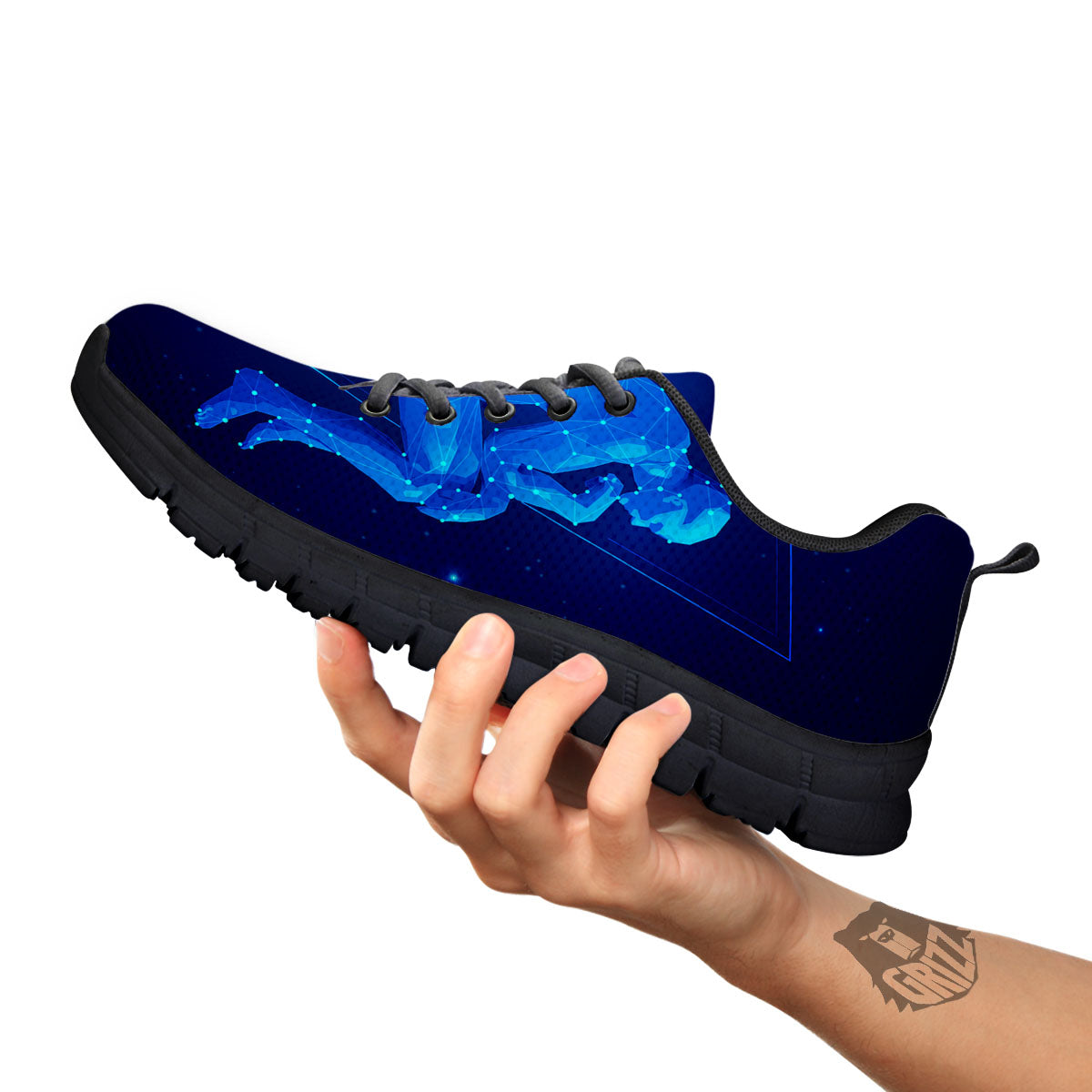 Constellation Gemini Print Black Sneaker-grizzshop