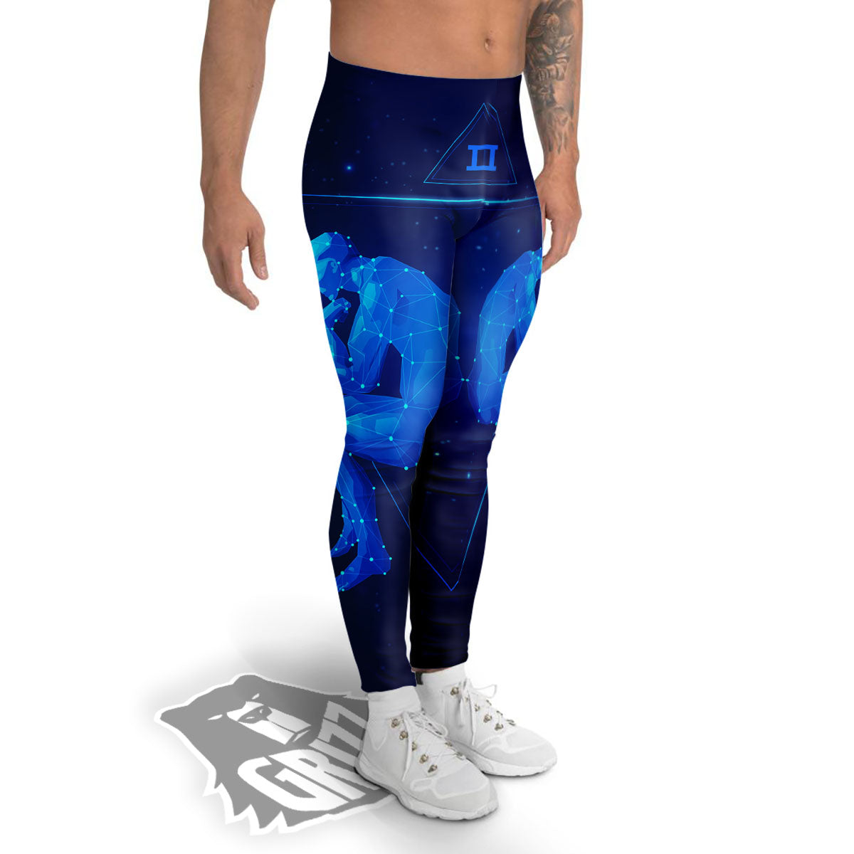Constellation Gemini Print Men's Leggings-grizzshop