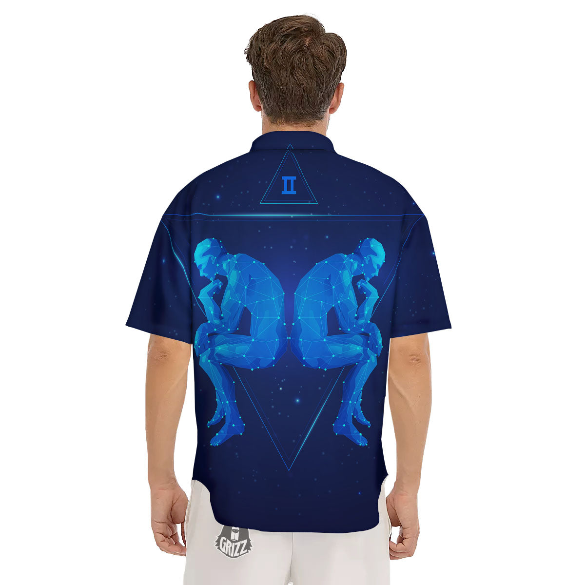 Constellation Gemini Print Men's Short Sleeve Shirts-grizzshop