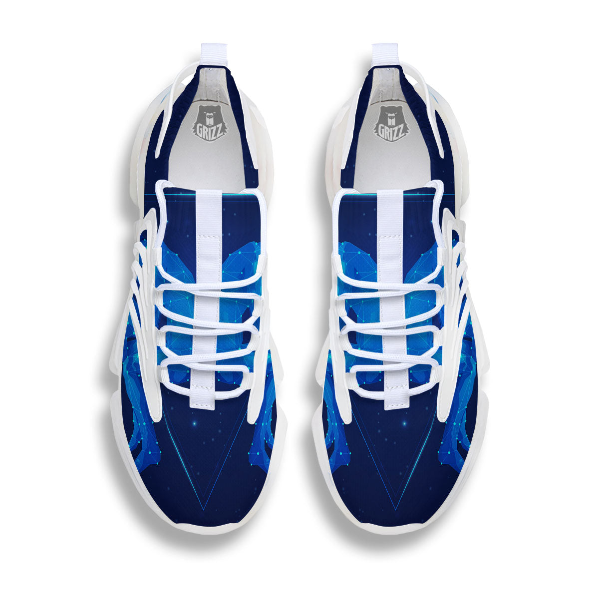Constellation Gemini Print White Gym Shoes-grizzshop
