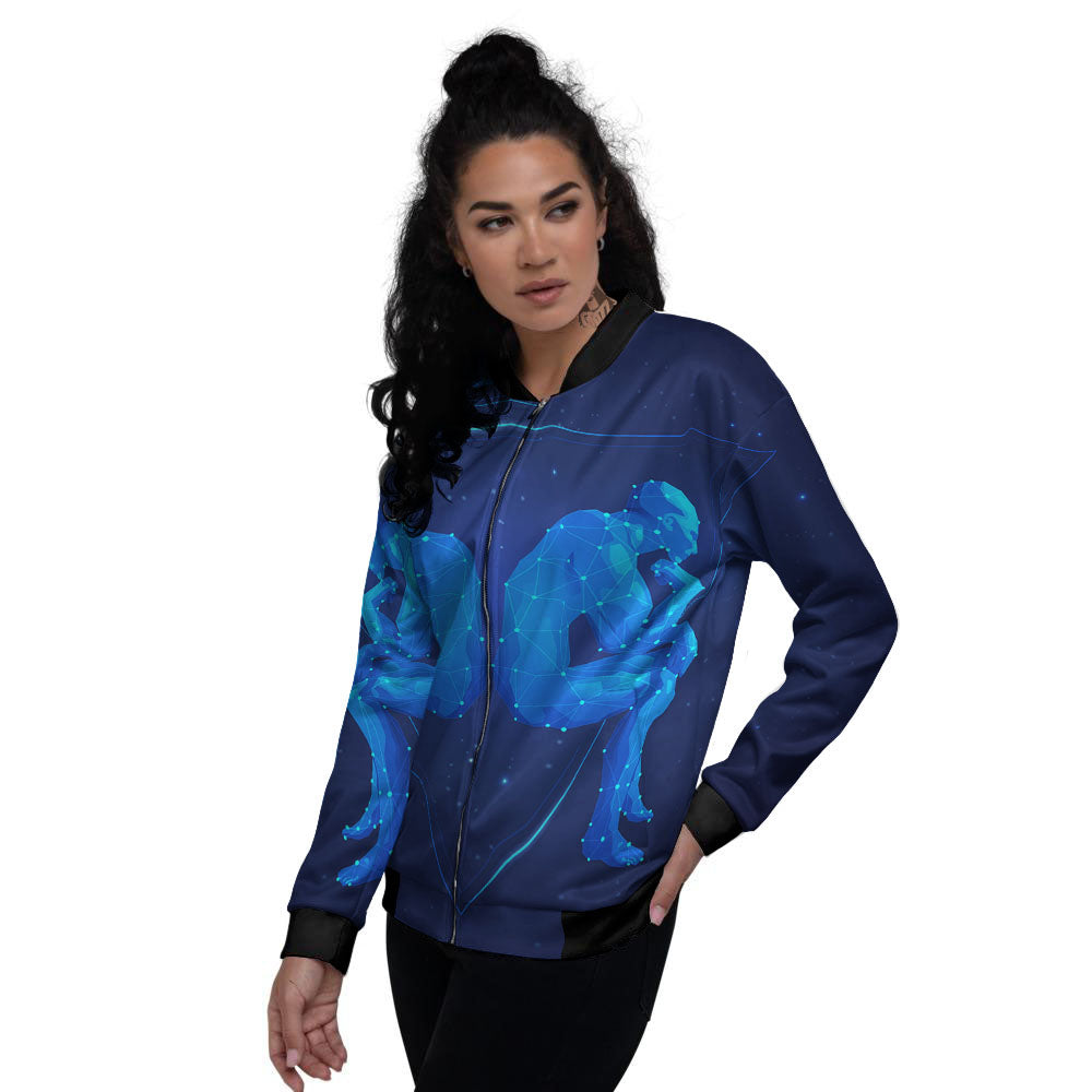 Constellation Gemini Print Women's Bomber Jacket-grizzshop