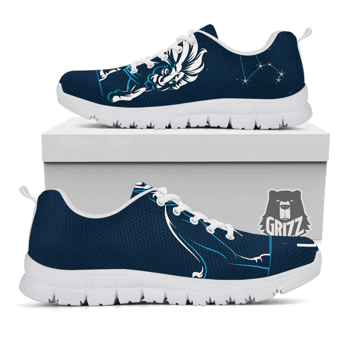 Constellation Leo Print White Sneaker-grizzshop