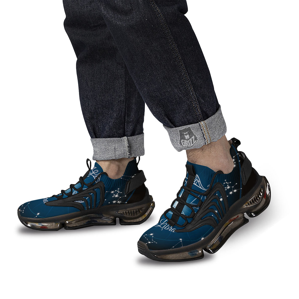 Constellation Libra Print Black Gym Shoes-grizzshop