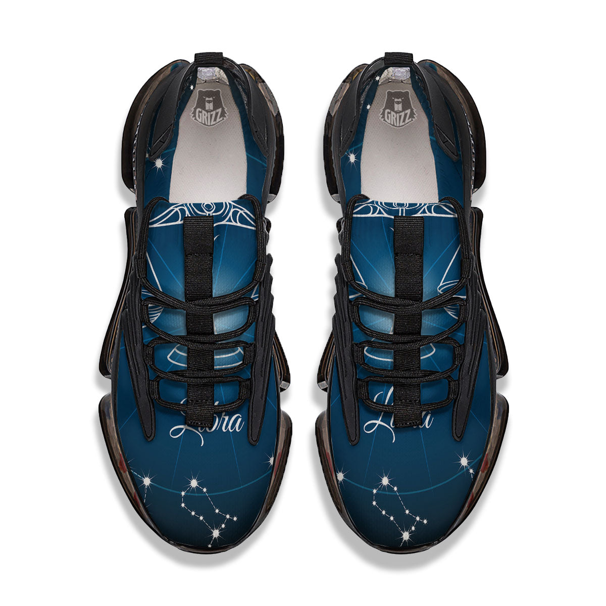 Constellation Libra Print Black Gym Shoes-grizzshop