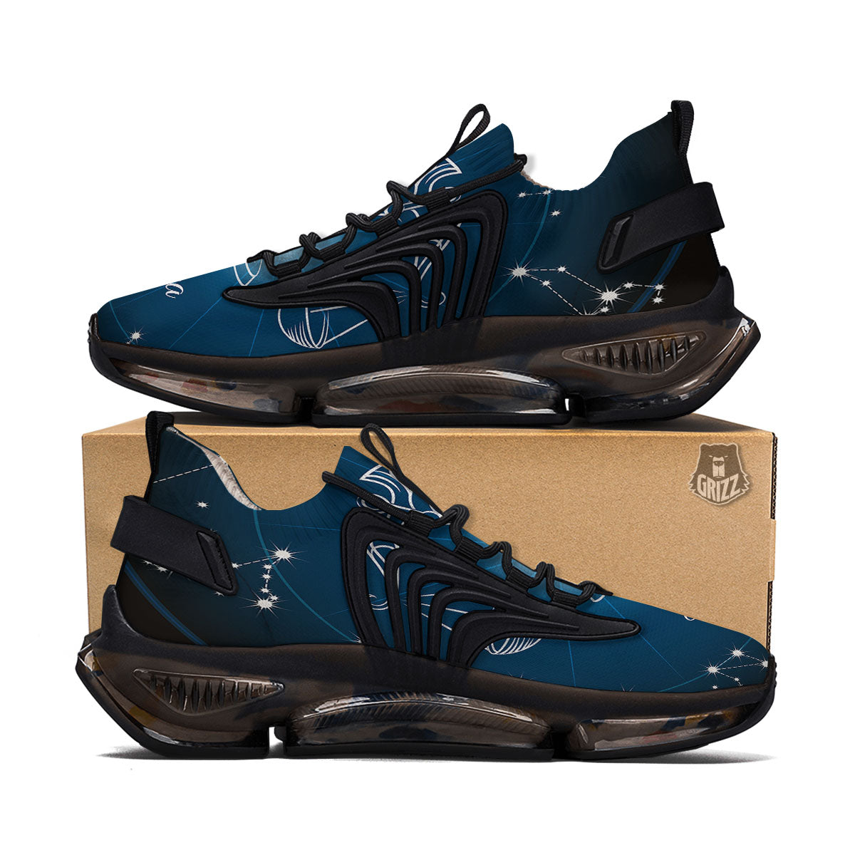 Constellation Libra Print Black Gym Shoes-grizzshop