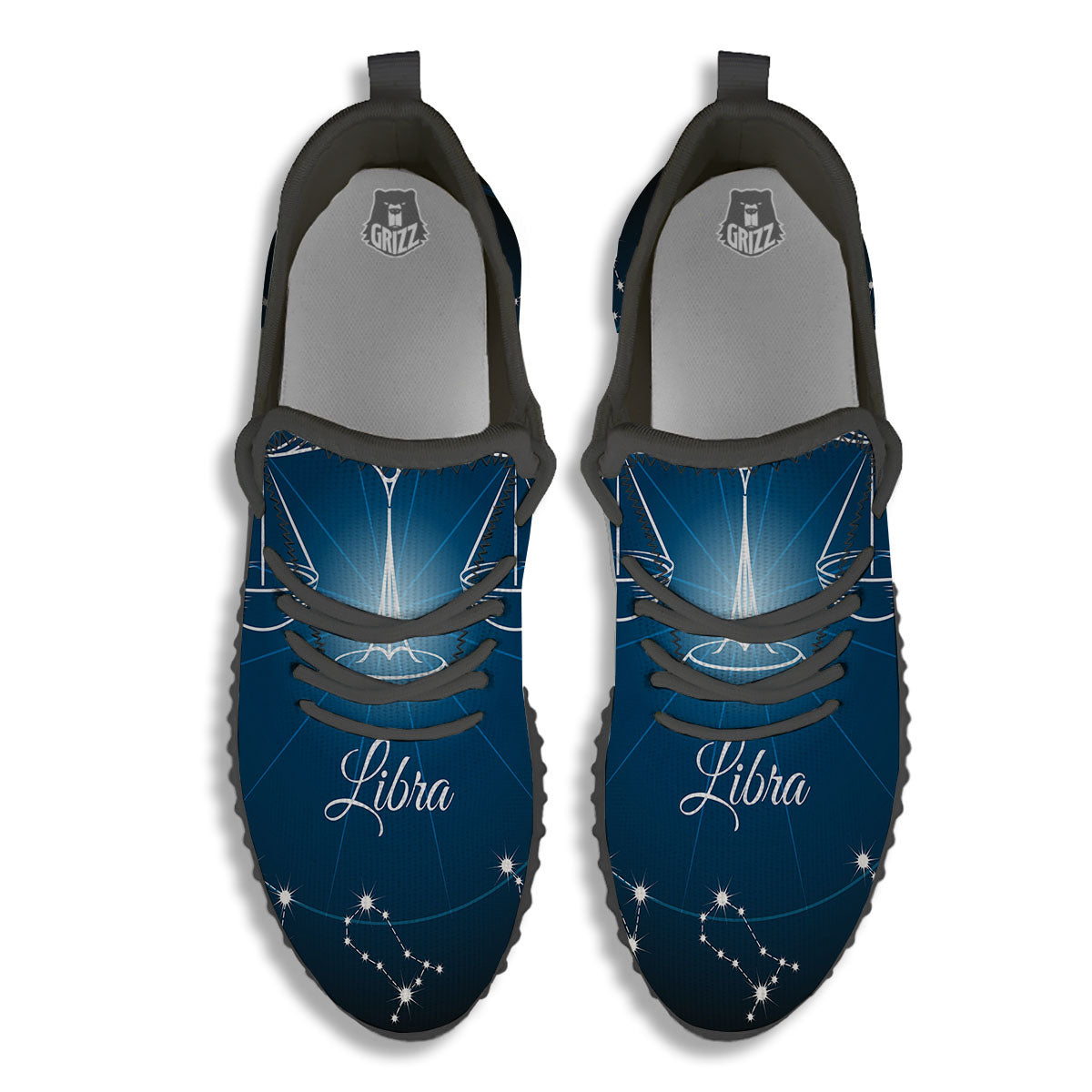 Constellation Libra Print Black Walking Shoes-grizzshop