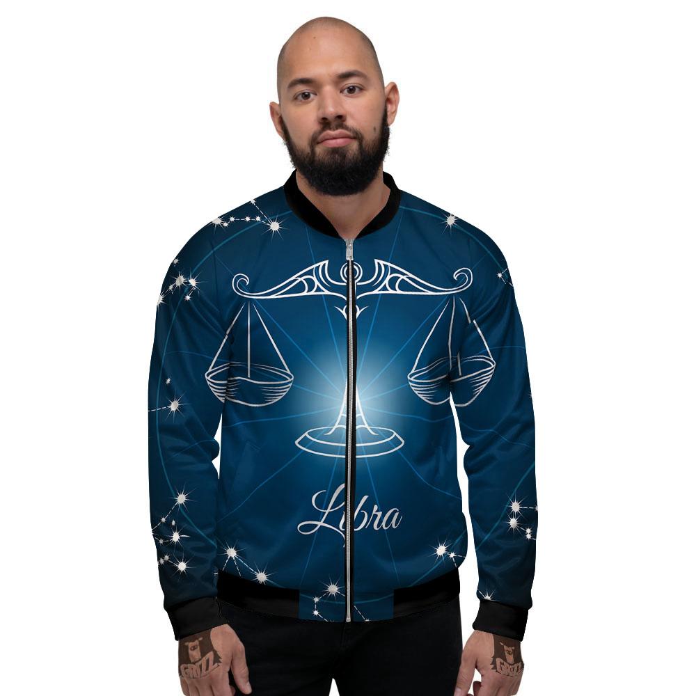 Constellation Libra Print Men's Bomber Jacket-grizzshop