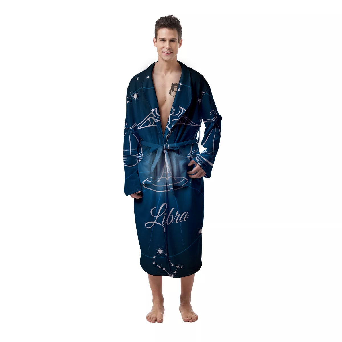 Constellation Libra Print Men's Robe-grizzshop