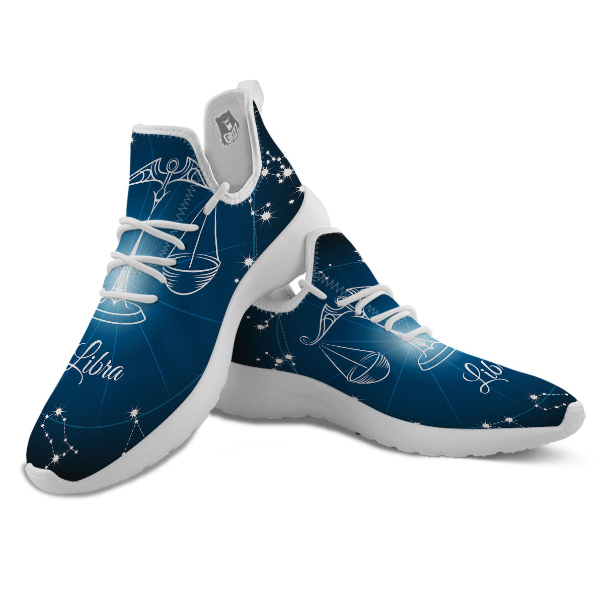 Constellation Libra Print White Athletic Shoes-grizzshop