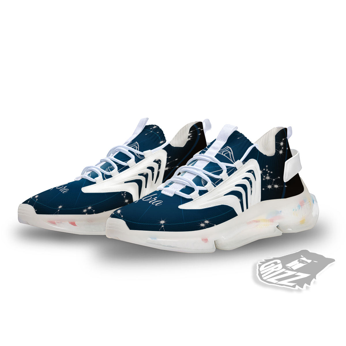 Constellation Libra Print White Gym Shoes-grizzshop