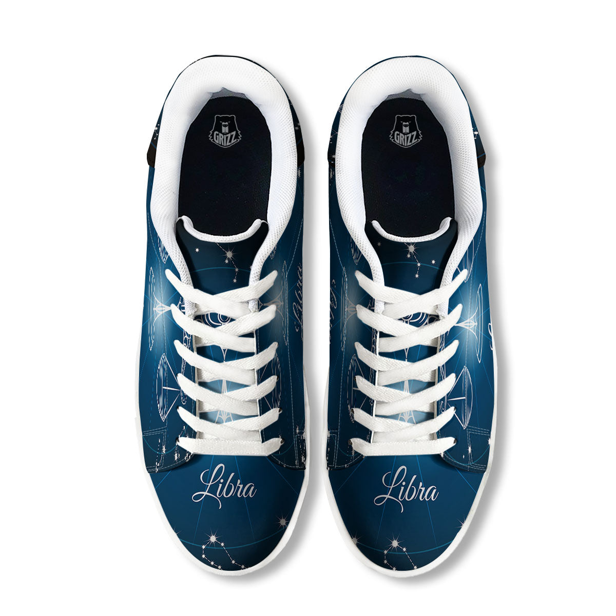 Constellation Libra Print White Low Top Sneakers-grizzshop