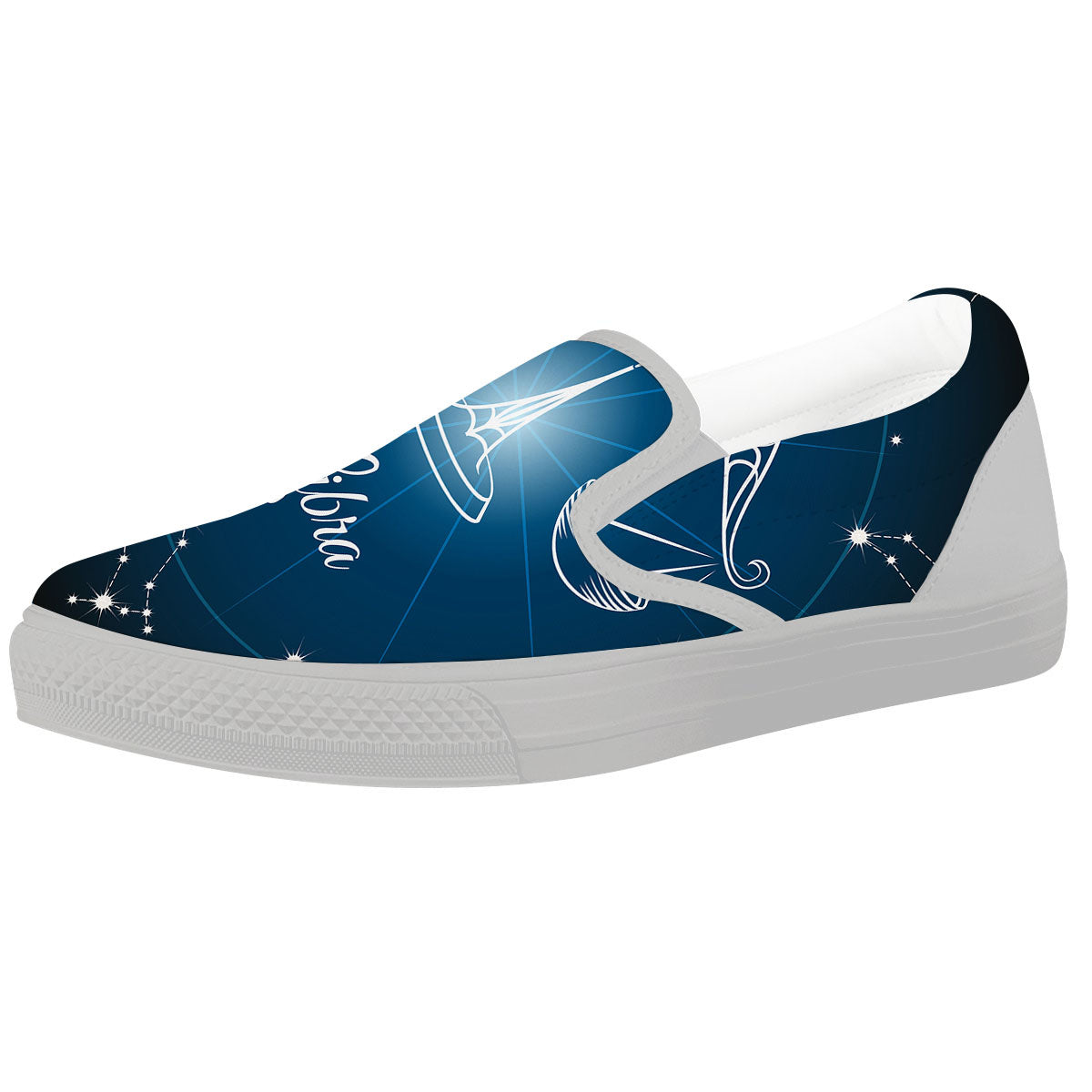 Constellation Libra Print White Slip On Shoes-grizzshop