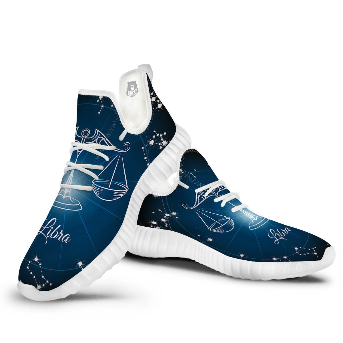 Constellation Libra Print White Walking Shoes-grizzshop