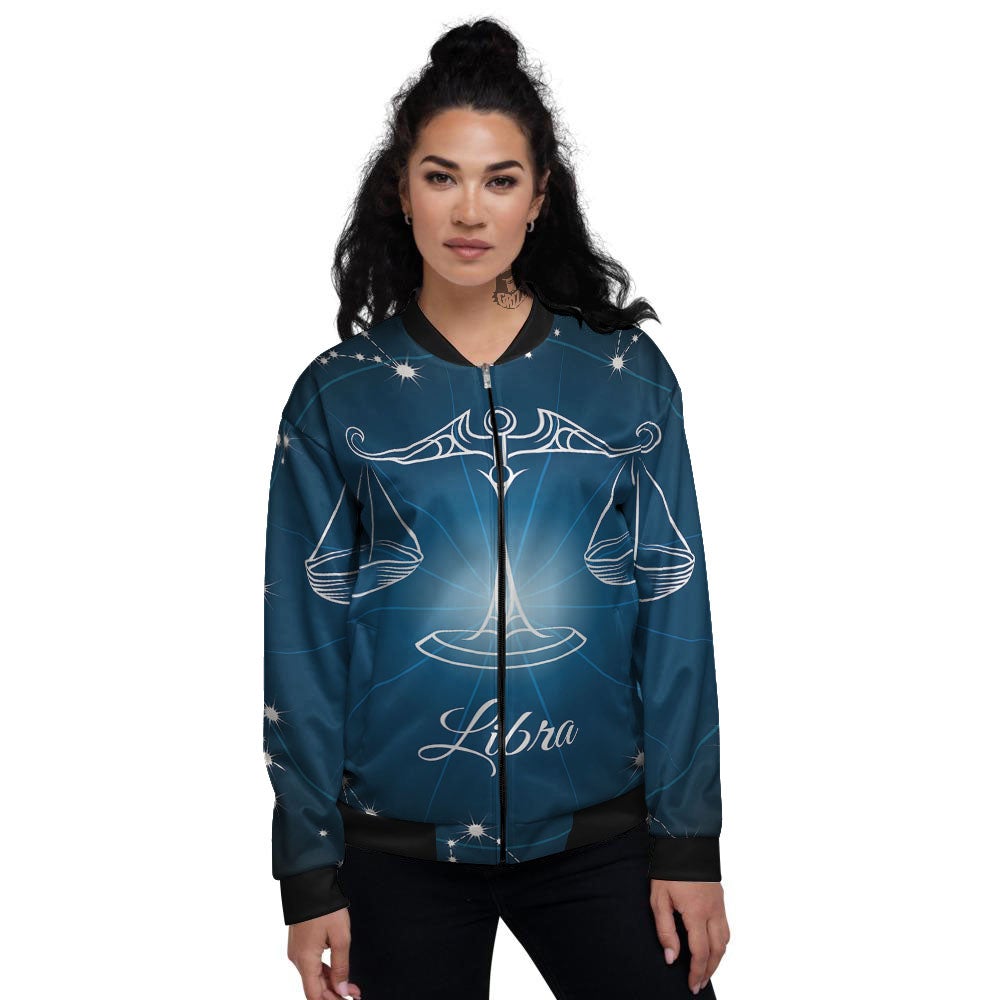 Constellation Libra Print Women's Bomber Jacket-grizzshop