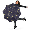 Constellation Pattern Print Automatic Foldable Umbrella-grizzshop