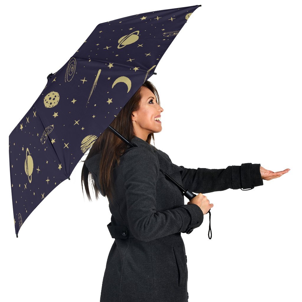 Constellation Pattern Print Automatic Foldable Umbrella-grizzshop