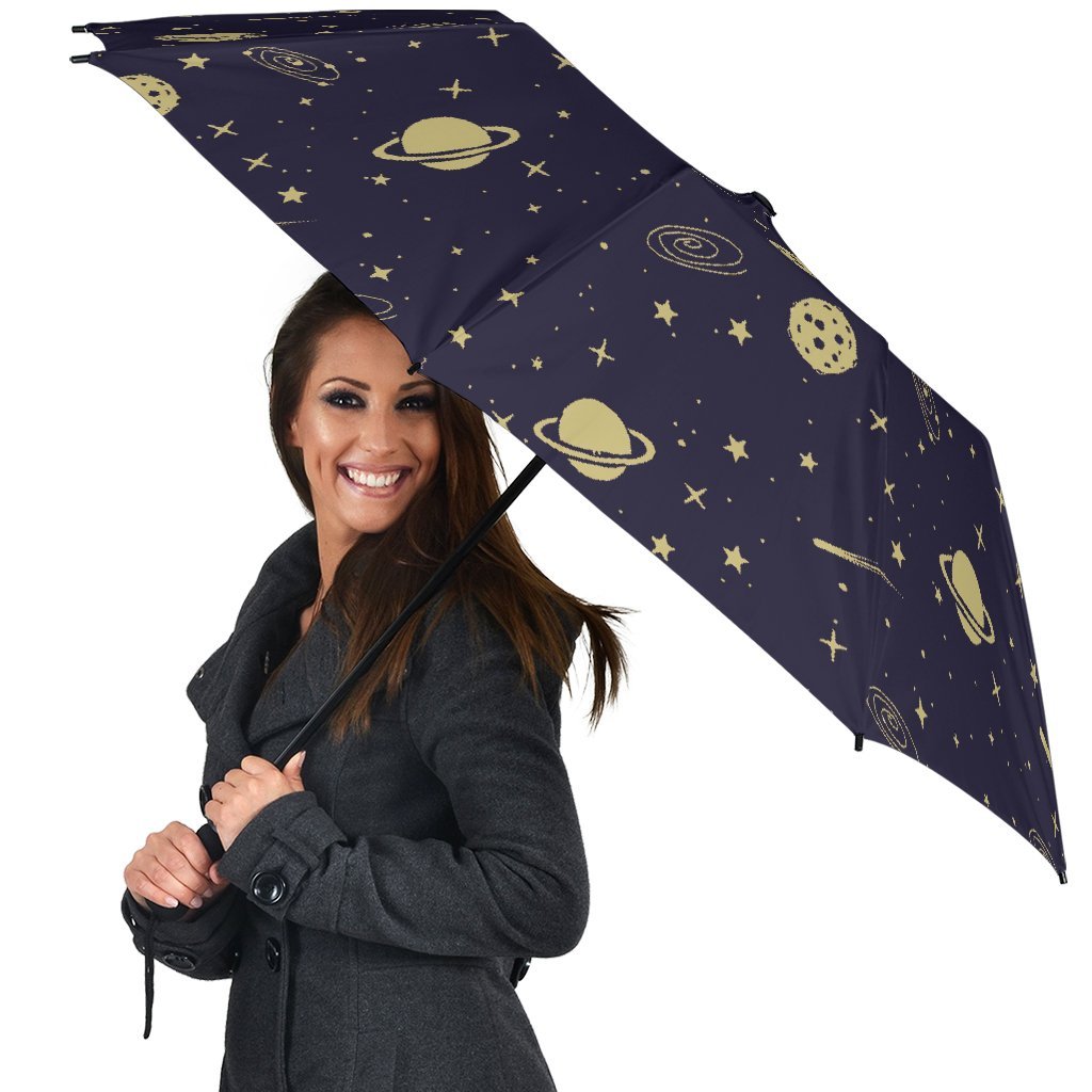 Constellation Pattern Print Automatic Foldable Umbrella-grizzshop