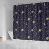 Constellation Pattern Print Bathroom Shower Curtain-grizzshop