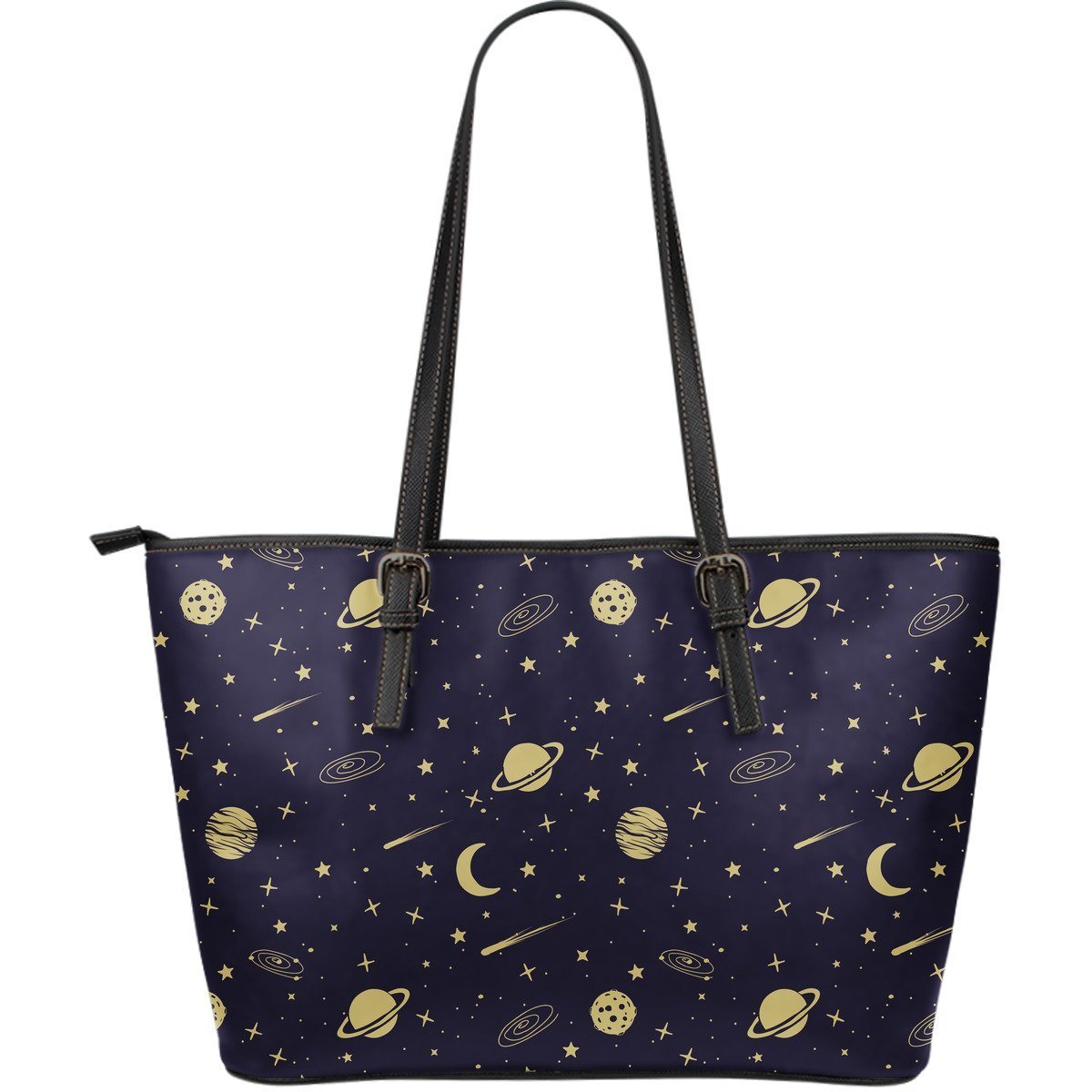 Constellation Pattern Print Leather Tote Bag-grizzshop