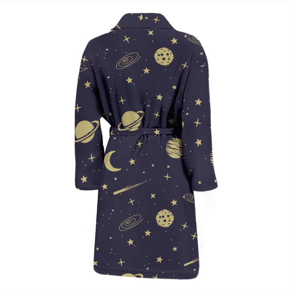 Constellation Pattern Print Men Long Robe-grizzshop