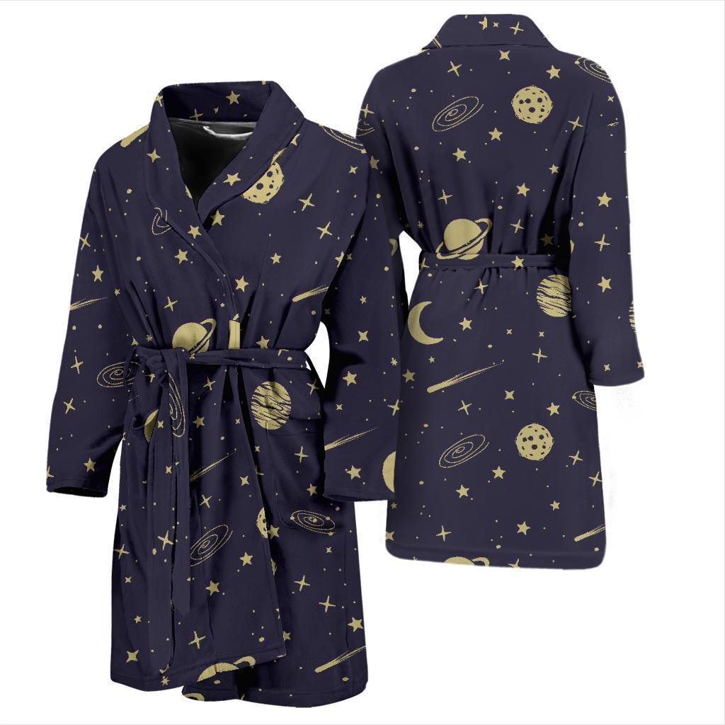 Constellation Pattern Print Men Long Robe-grizzshop