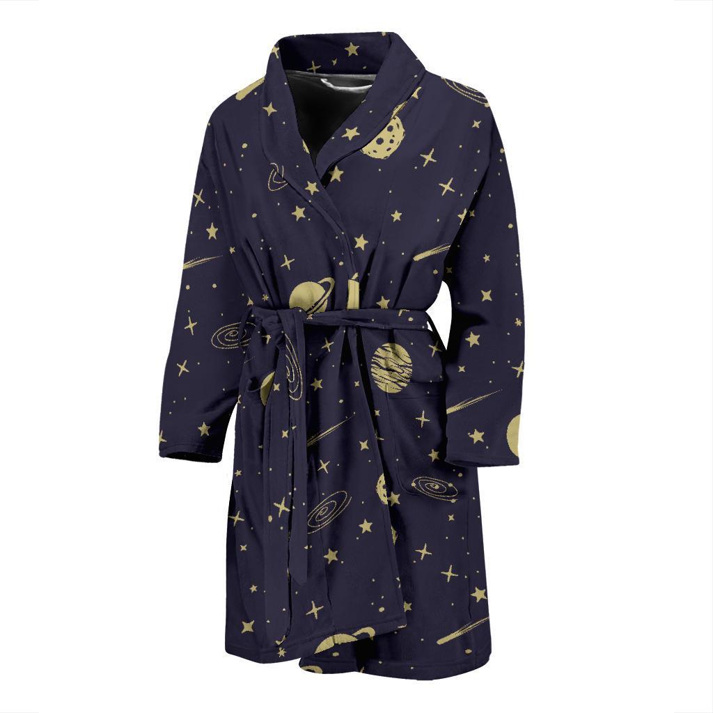 Constellation Pattern Print Men Long Robe-grizzshop