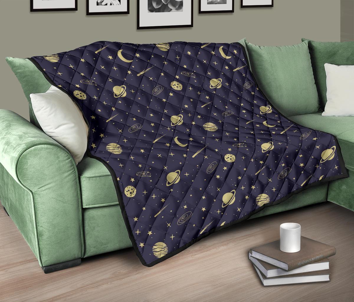 Constellation Pattern Print Quilt-grizzshop