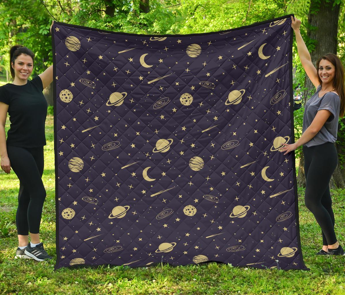 Constellation Pattern Print Quilt-grizzshop