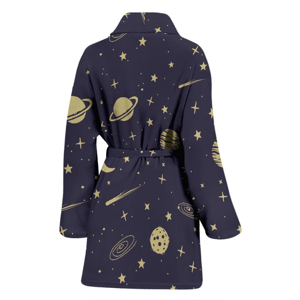 Constellation Pattern Print Women Long Robe-grizzshop
